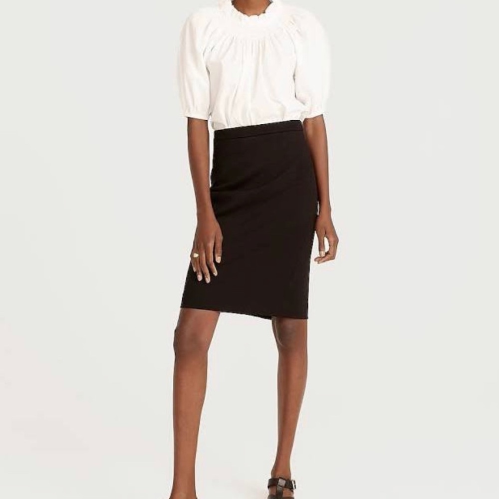 J Crew wool Super 120s black skirt size 4